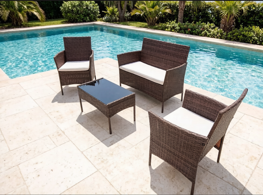 outdoor loveseat and chairs