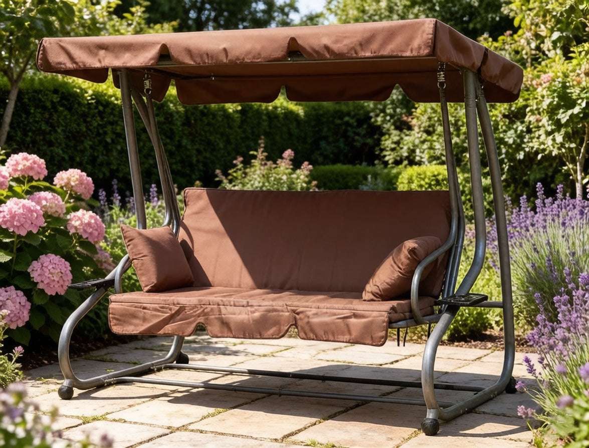 3-Person Swing For Outdoor With Canopy All Weather