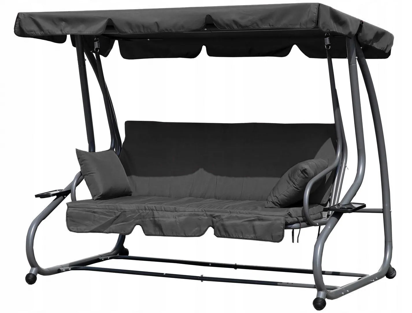 3-Seater Outdoor Swing Bed with Adjustable Recliner - Convertible Lounger
