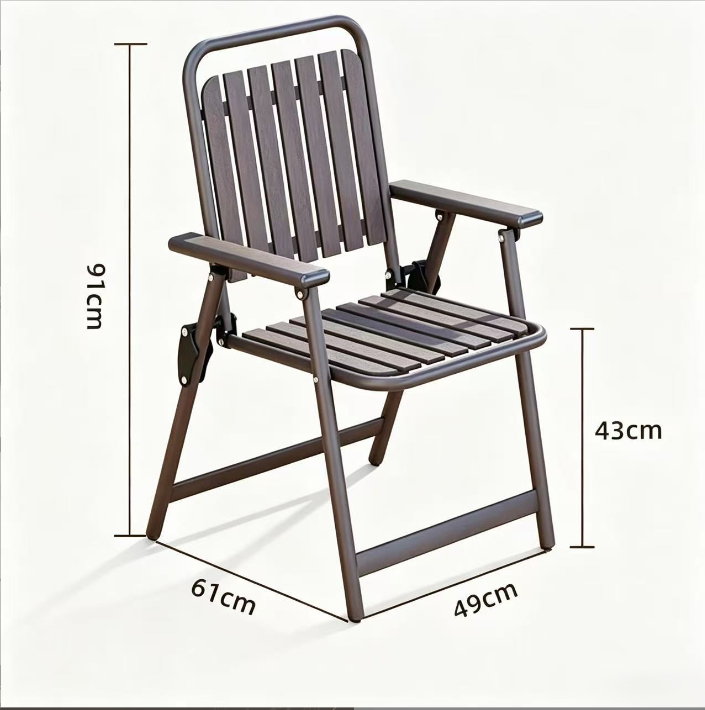 3-piece patio bistro set table and folding chair dimensions