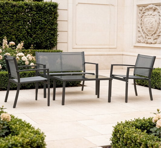 4PCS OUTDOOR FURNITURE WITH GLASS TABLE