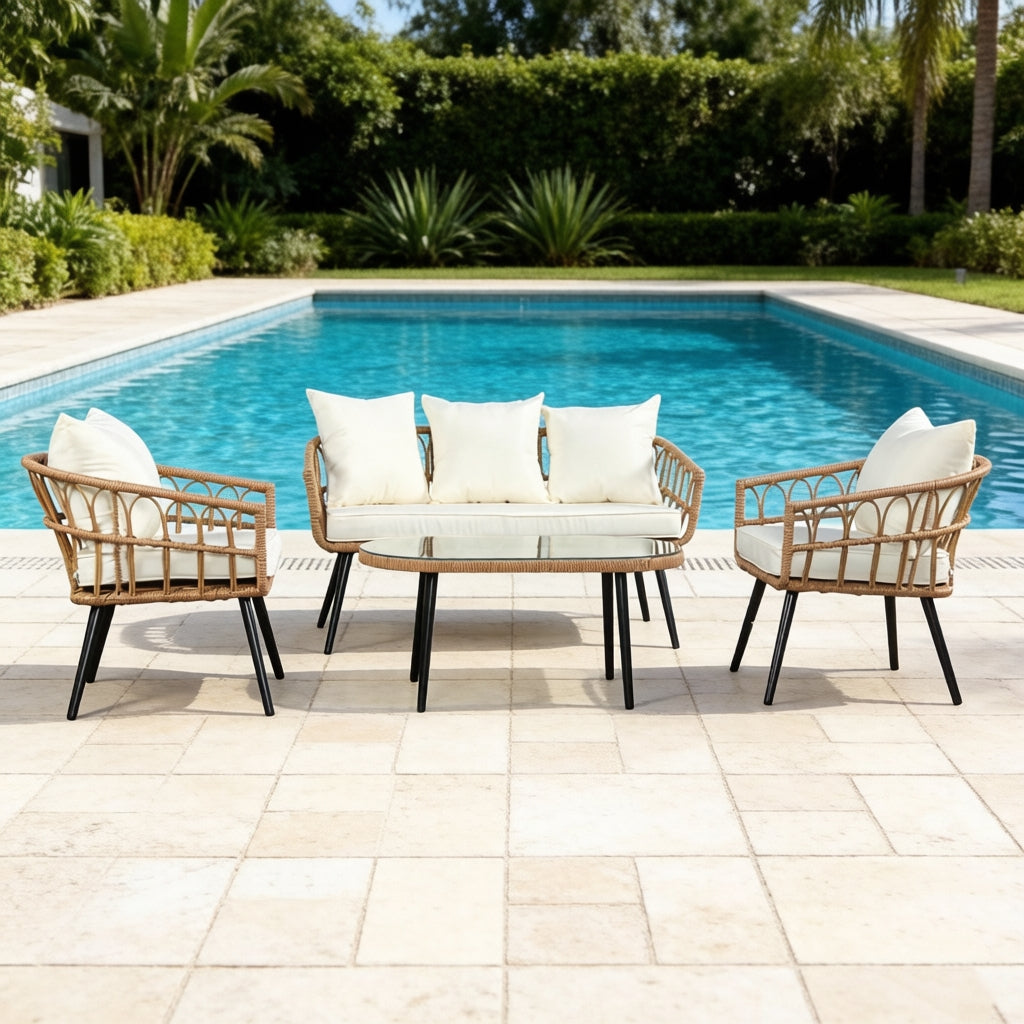 outdoor rattan sofa set