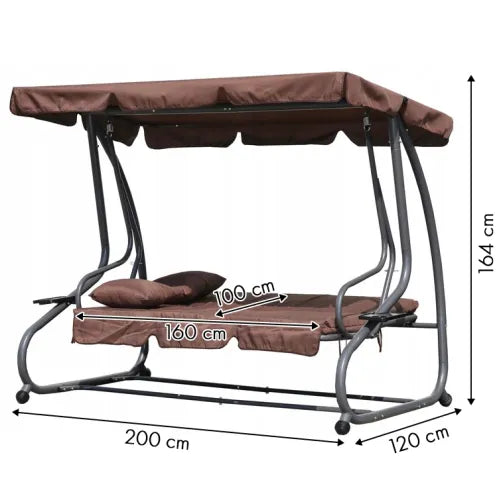 3-Person Swing For Outdoor With Canopy All Weather