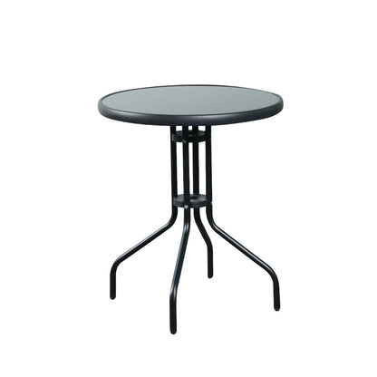 3-Piece Outdoor Bistro Set – PE Rattan Chairs with Tempered Glass Table