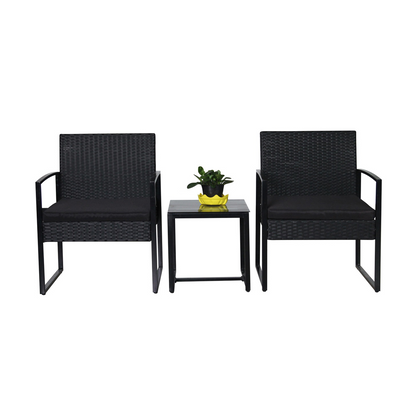 3pcs outdoor furniture rattan garden set all weather