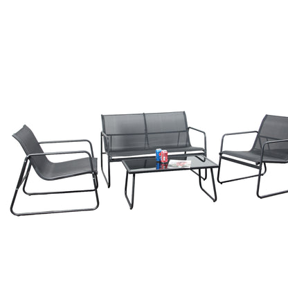 Modern Outdoor Textilene 4-Piece Patio Set – Sleek, Durable &amp; Perfect for Poolside or Balcony