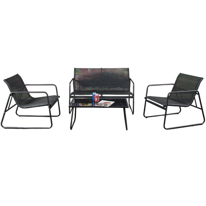 Modern Outdoor Textilene 4-Piece Patio Set – Sleek, Durable &amp; Perfect for Poolside or Balcony