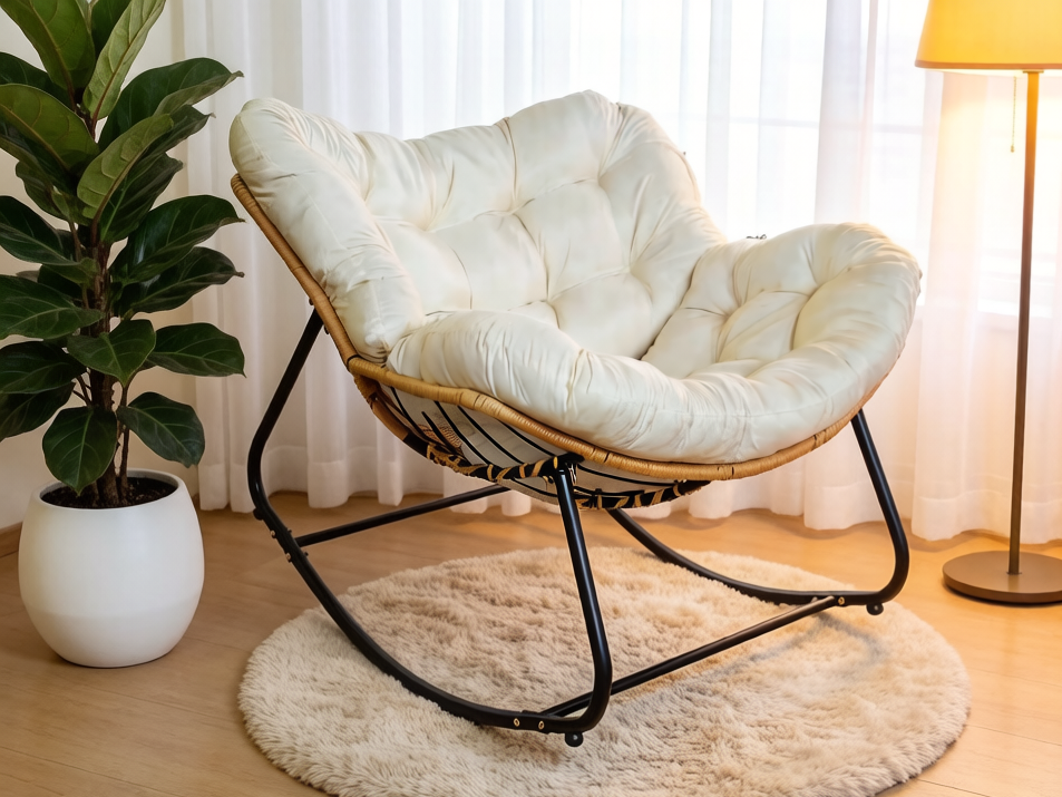 Papasan rocking chair