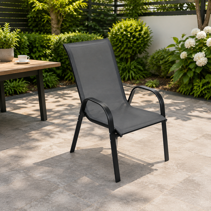 Best Selling Textilene Outdoor Chair with Stackable and Knock Down Options