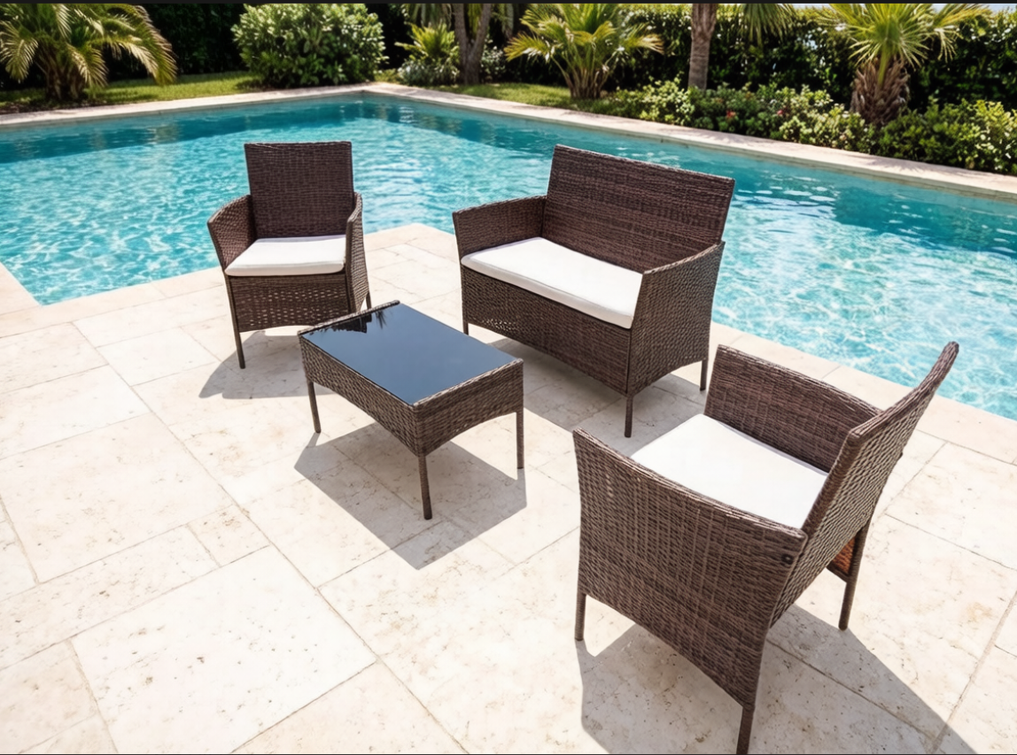outdoor loveseat and chairs