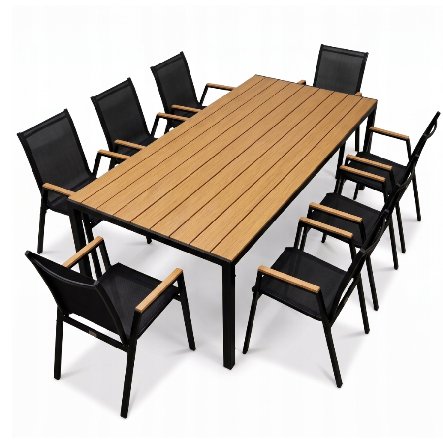outdoor dining table and 8 chairs 9-piece dining set