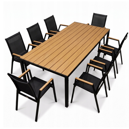 outdoor dining table and 8 chairs 9-piece dining set