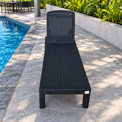 Adjustable sun lounger backrest support and reclining structure