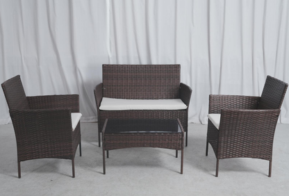 garden furniture with tempered glass table
