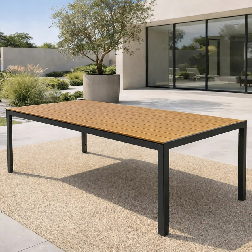 190cm plastic wood outdoor dining table