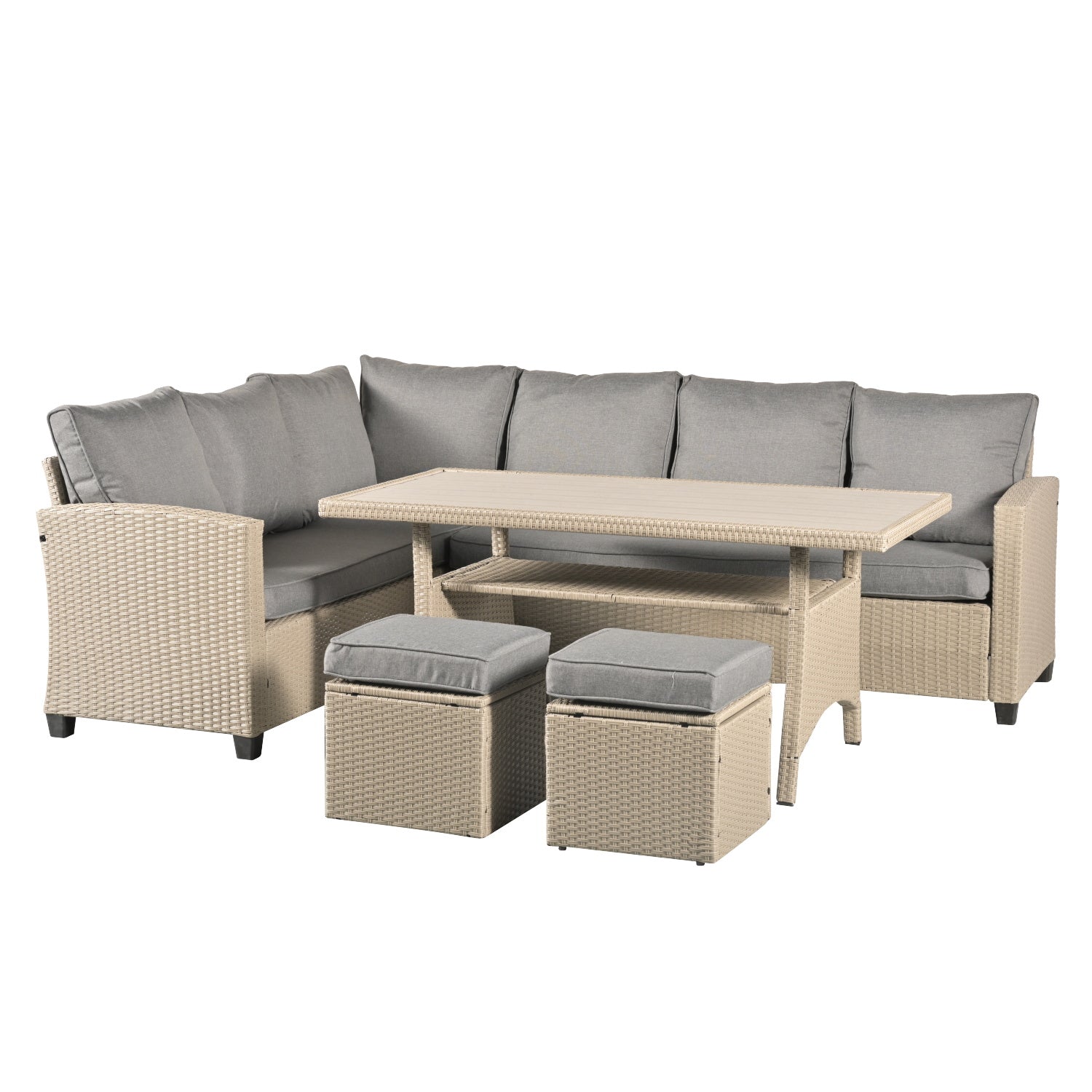 7 pcs rattan sofa set and dinning set