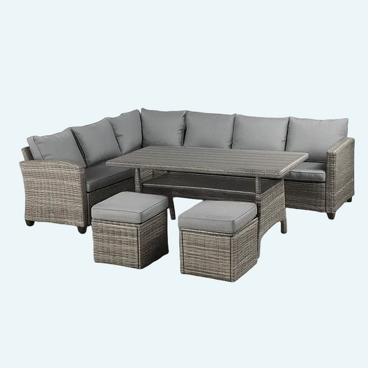 L shaped outdoor sofa set