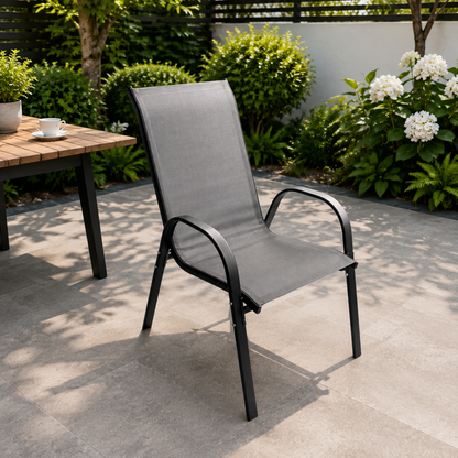 Best Selling Textilene Outdoor Chair with Stackable and Knock Down Options